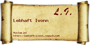 Lebhaft Ivonn névjegykártya